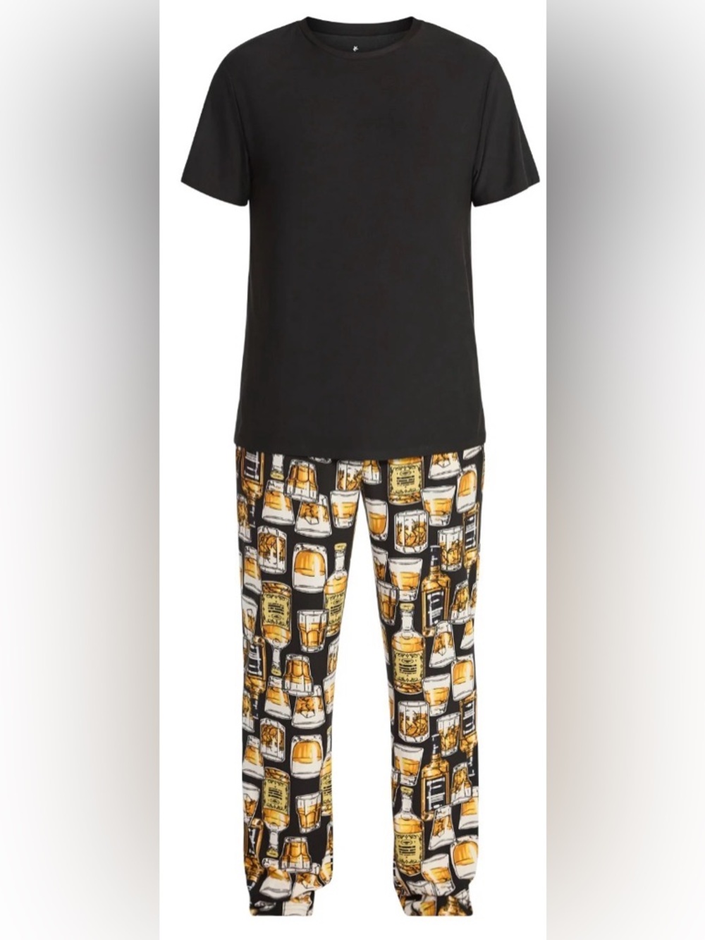 Fox + Badger Men's Short Sleeve Top and Pajama Pants Sleep Set, 2-Piece